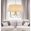Lustre Cal Lighting Eupora en métal avec abat-jour en toile de jute, finition laiton antique et noir, hauteur 57 cm (22,5 po).-1453480483-1457303048-1457303049