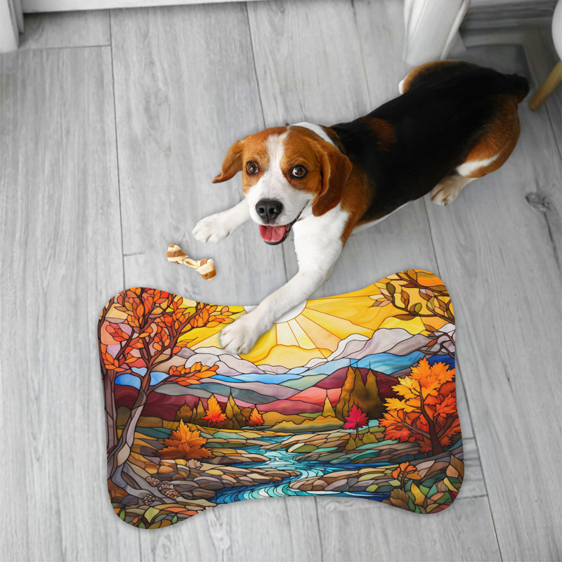 Tapis d'automne en mosaïque 1 pièce, 14"