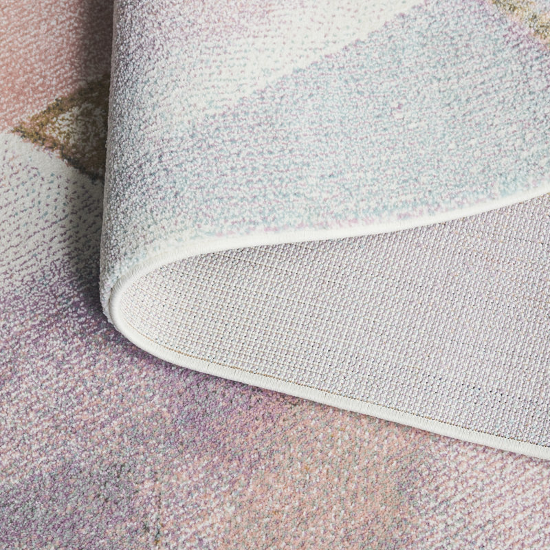 Tapis bleu / rose Germari 6937, Rectangle 5 pi 3 po x 7 pi 6 po