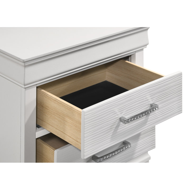 Ensemble de chambre à coucher standard 5 pièces Mayodan, Complète, Blanc