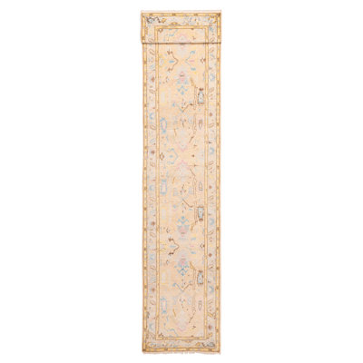 Modern Oushak Beige Rug 3'1" x 15'11"
