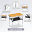 2 pi Table de patio pliante en aluminium brun avec sac de rangement en filet-331720316