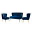 Ensemble de salon configurable en velours 3 pièces Euclid-57367531