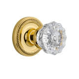 Rope Rosette with Crystal Door Knob