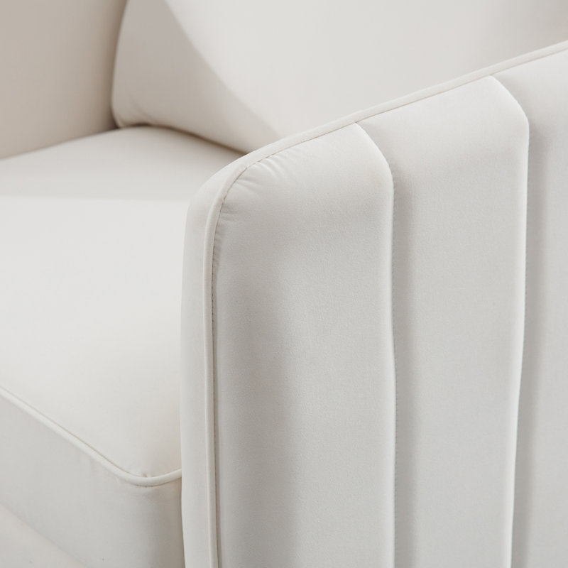 Fauteuil d'appoint 32,66 po, Velours ivoire
