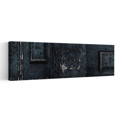 «Peeling Blue Textures», art mural industriel rustique abstrait