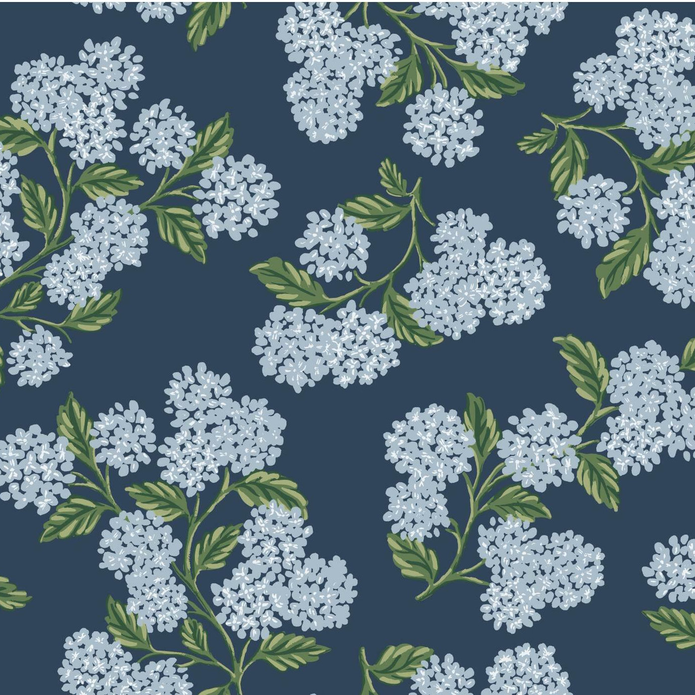 Rifle Paper Co. Hydrangea Wallpaper Double Roll, Navy