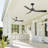 52 Inch Ceiling Fans With Lights, Outdoor Ceiling Fans For Patios Waterproof , Ceiling Fans For Indoor Exterior Porch Commercial