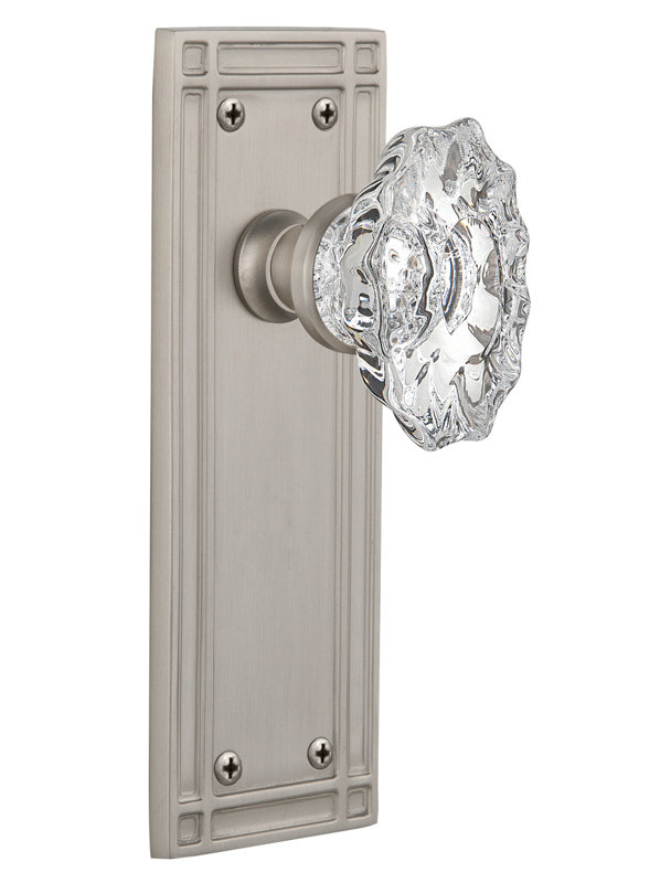 Mission Plate with Chateau Door Knob, Satin Nickel