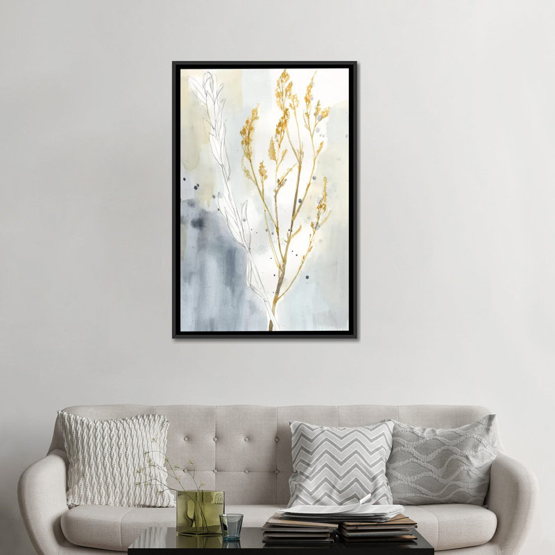 «Wild Grass I», impression sur toile, H 26 po x l 18 po x P 1,5 po, Toile avec cadre noir, Pas de tapis