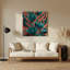 Abstrait floral 26, art mural en métal noir-2097674089