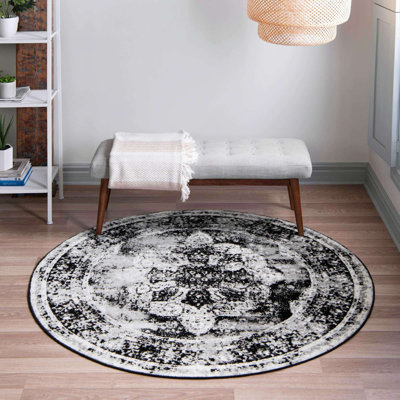 Tapis rond rond en ikat Anneliesse