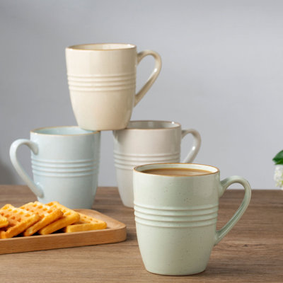 Ensemble de 4 tasses à thé en grès et tasses à café