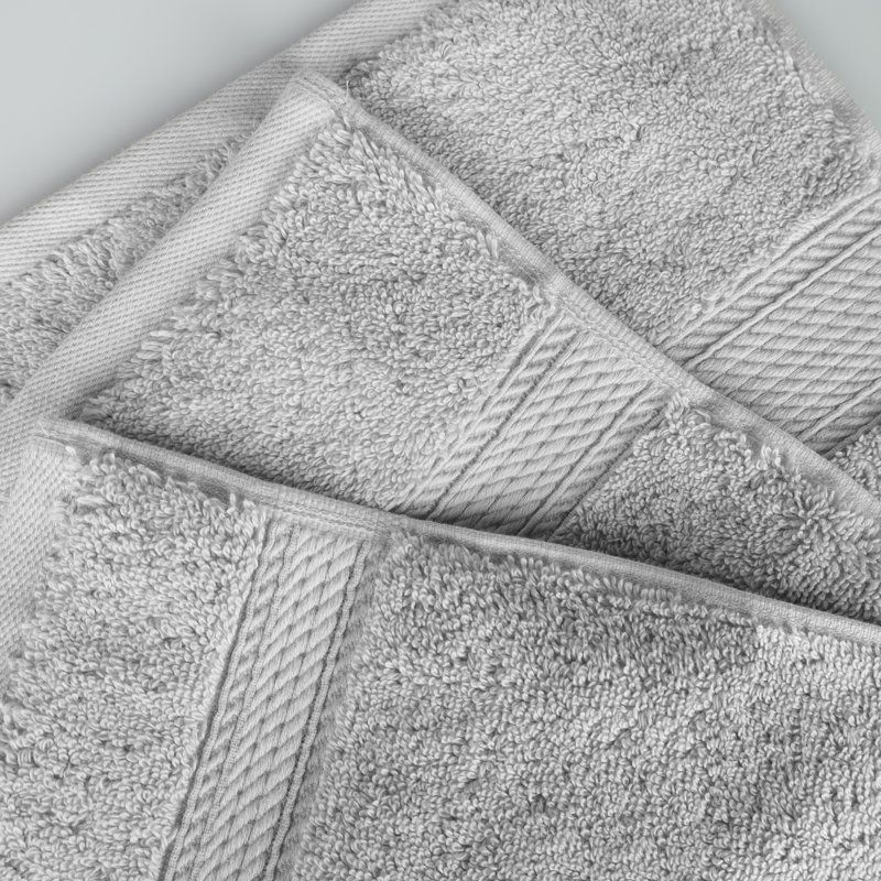Donlad Certified Certified Egyptian Cotton 800 GSM Heavyweight Plush Solid Luxury Bath Towel, Silver