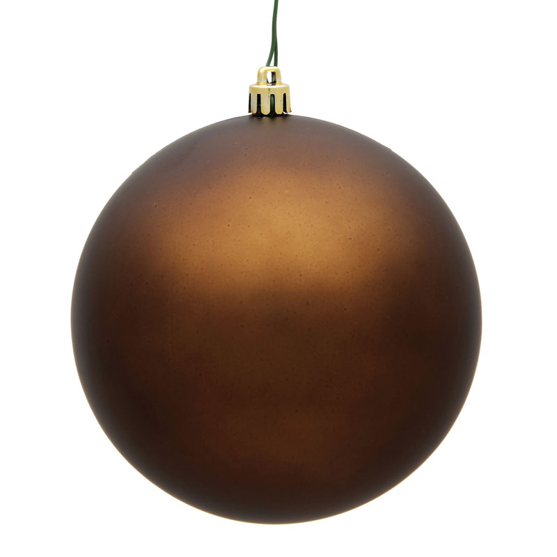 Holiday Décor Ball Ornament, 3" H x 3" W x 3" D, Mocha Matte