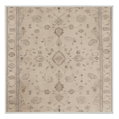 Tapis beige Tabriz lavable à la machine