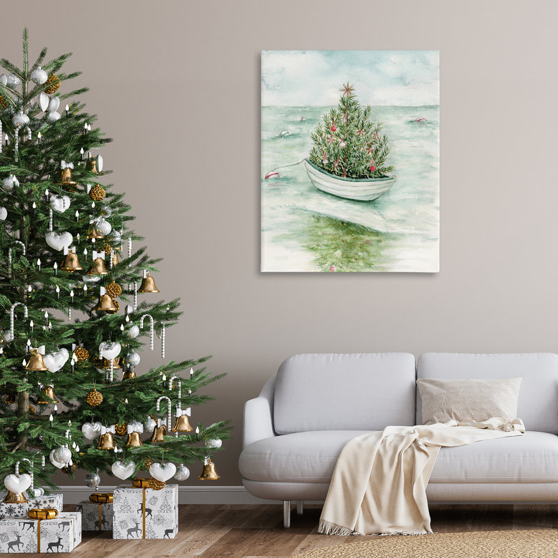 "Beachy Christmas Tree", art mural par Melissa Hyatt, H 48 po x l 36 po