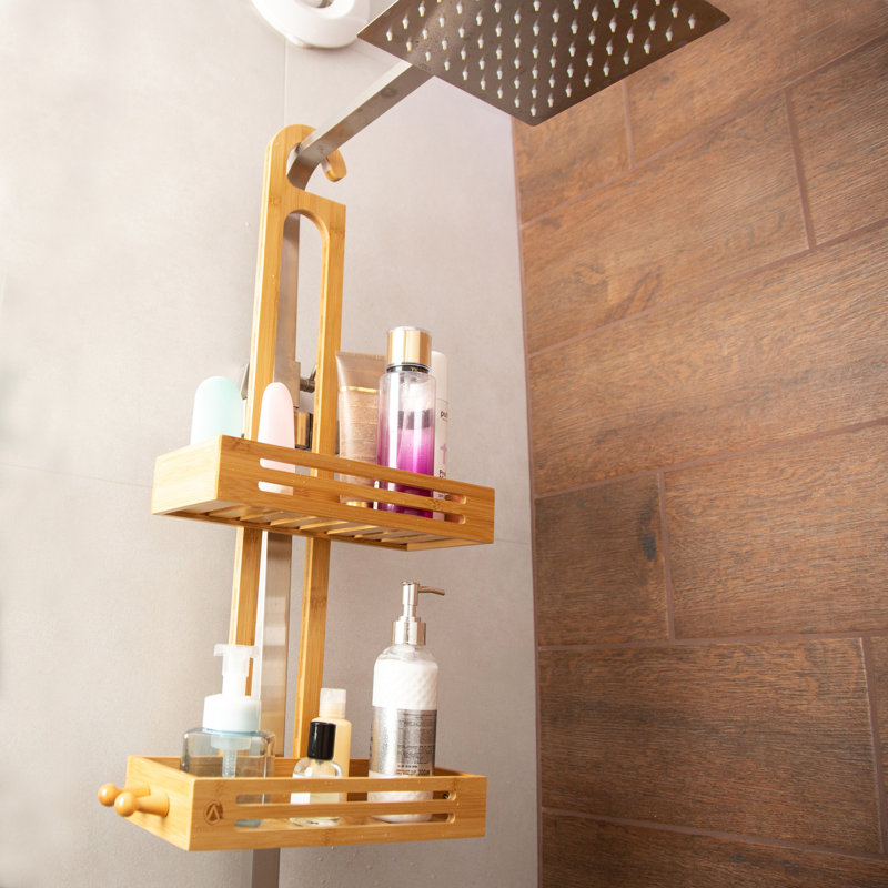 Hanging Bamboo Shower Caddy, 27" X 7" X 5"