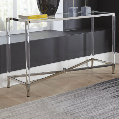 132.08cm Glass Top Console Table