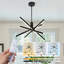 Lustre linéaire moderne à 4 lumières DEL à intensité variable - hauteur réglable, forme flexible-334896832
