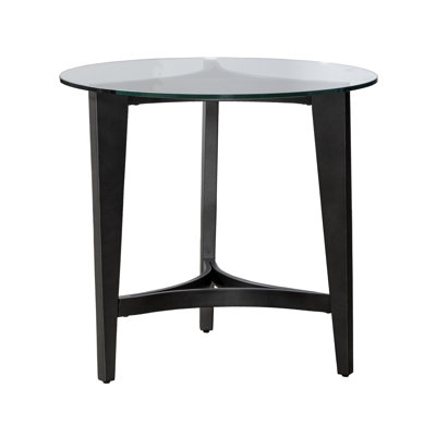 Table de bout ronde Almeida avec plateau en verre