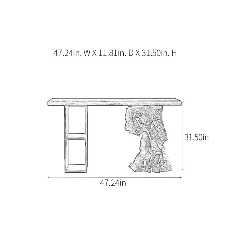 Console Retro Minimalist Art, H 31,5 po x l 47,24 po x P 11,81 po