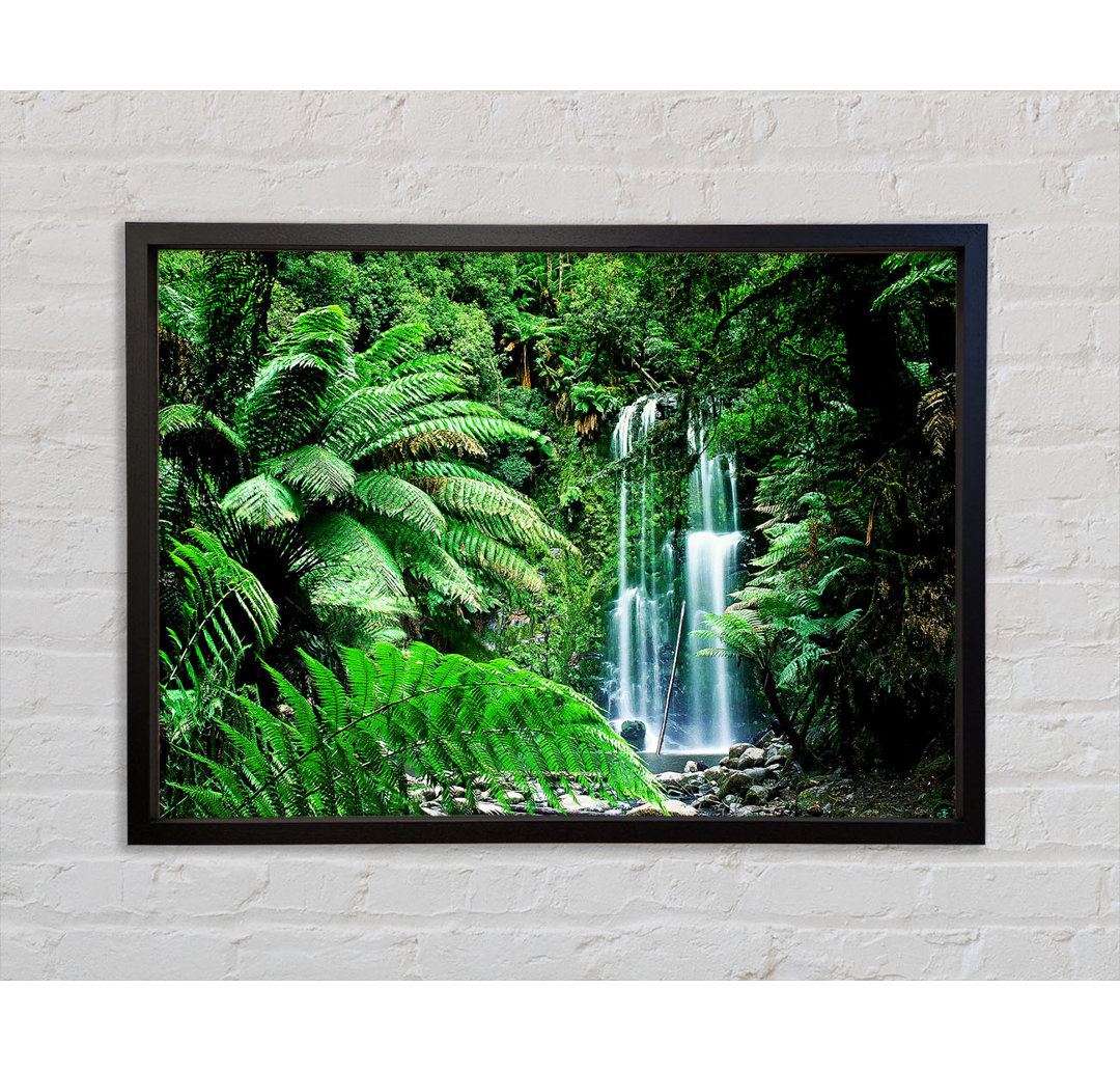 Hidden Woodland Waterfall - Einzelner Bilderrahmen Kunstdrucke auf Leinwand