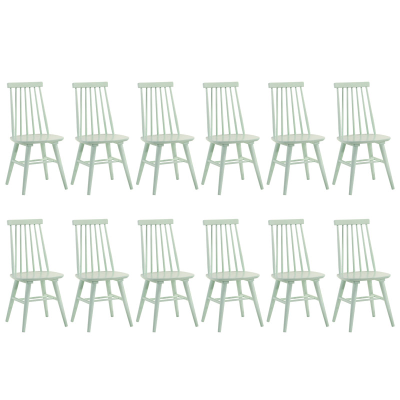 Alvie Solid Wood Cross Back Side Chair, Soft Mint