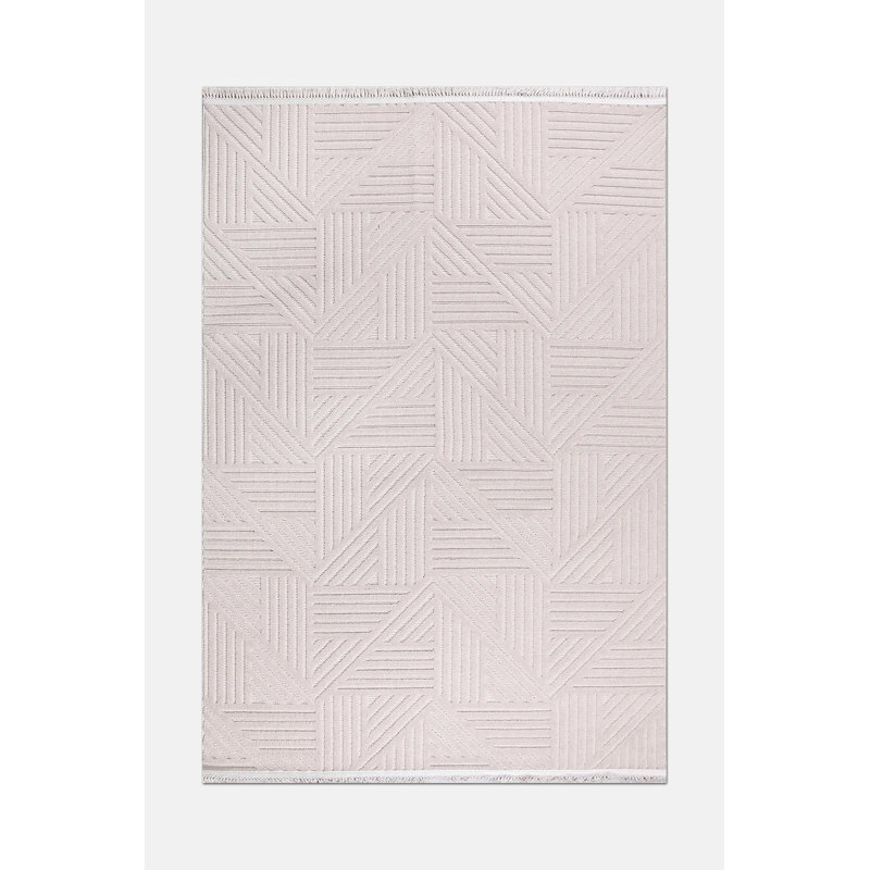 Tapis en polyester Tigana Mink Modern facile à nettoyer, 2.6' x 5'