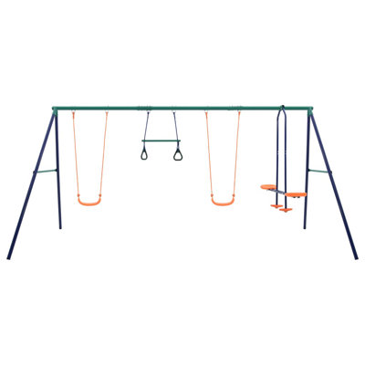 Egbert Swing Set with Gymnastic Rings and 4 Seats Steel