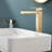 Gold Bathroom Faucet, Brushed Gold Faucet For Bathroom Sink, Gold Single Hole Bathroom Faucet Modern Single Handle Vanity Basin Faucet