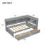 Lit de jour simple gris avec chargement USB et tiroirs de rangement-642851155