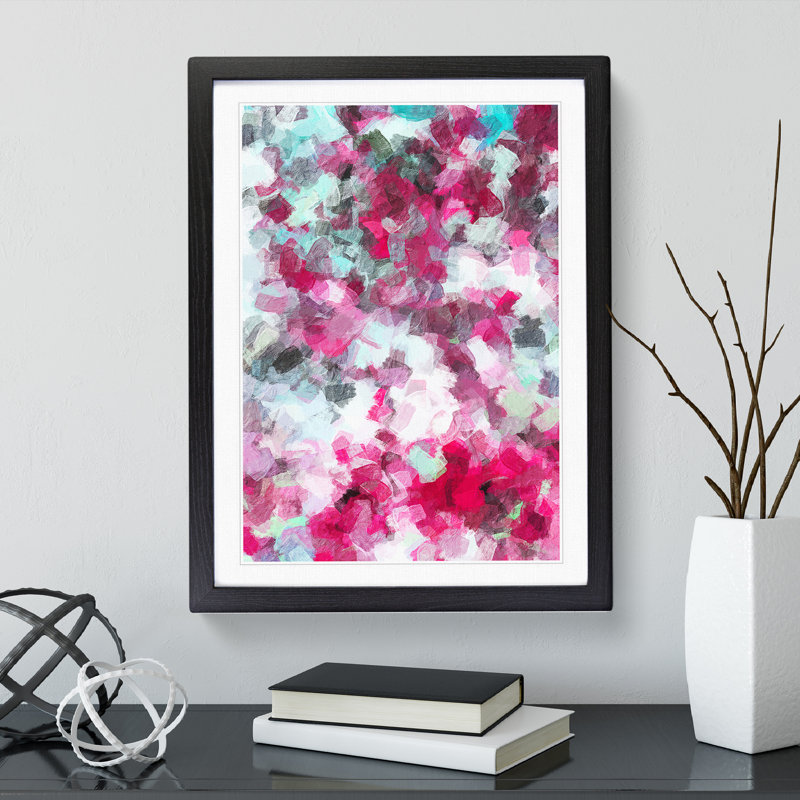 Beginning Abstract - Wall Art, Black Framed, 48cm H x 36cm W, White