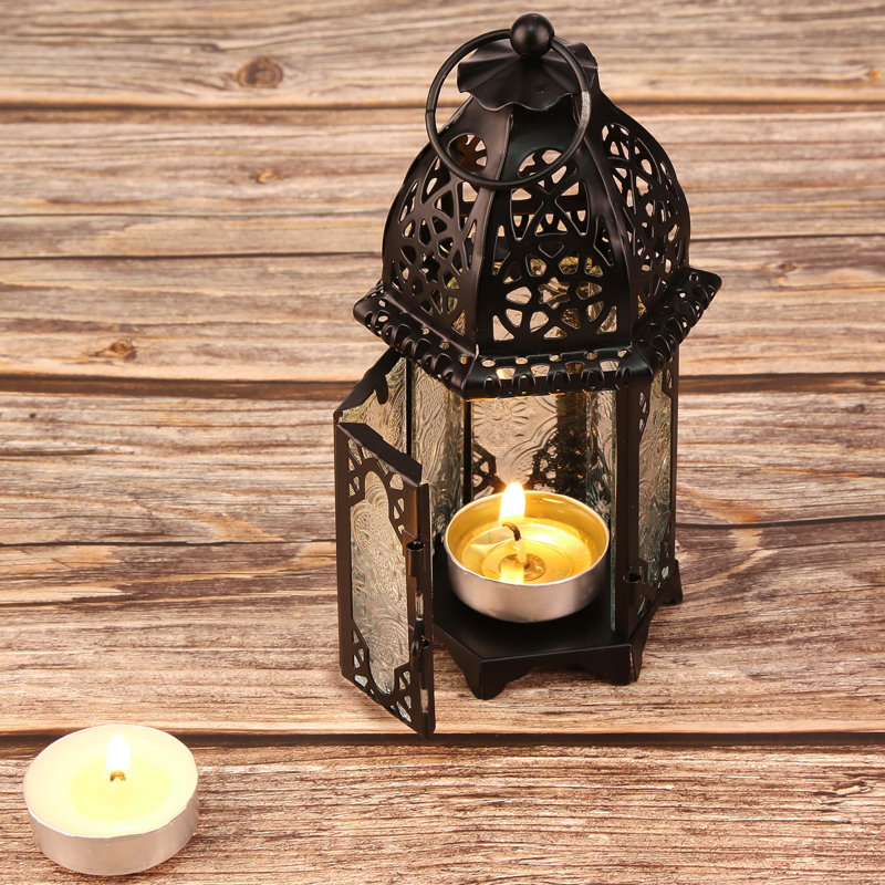4pcs Metal Candle Lanterns Holder Set