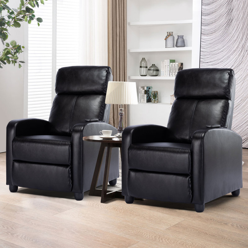 Fauteuil inclinable manuel avec massage de 25,6 po de largeur, moderne et rembourré