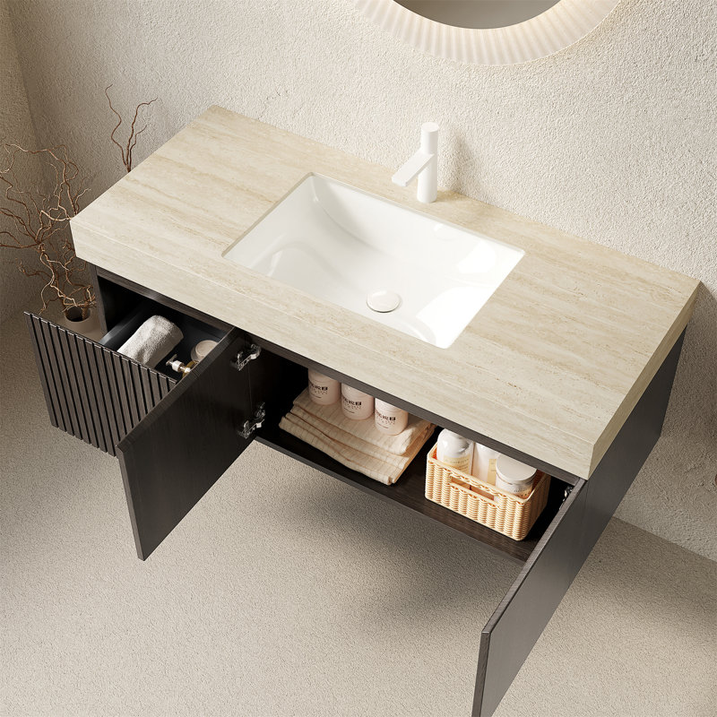 Meuble-lavabo de salle de bain 48 po MURI, 48", Espresso, Beige