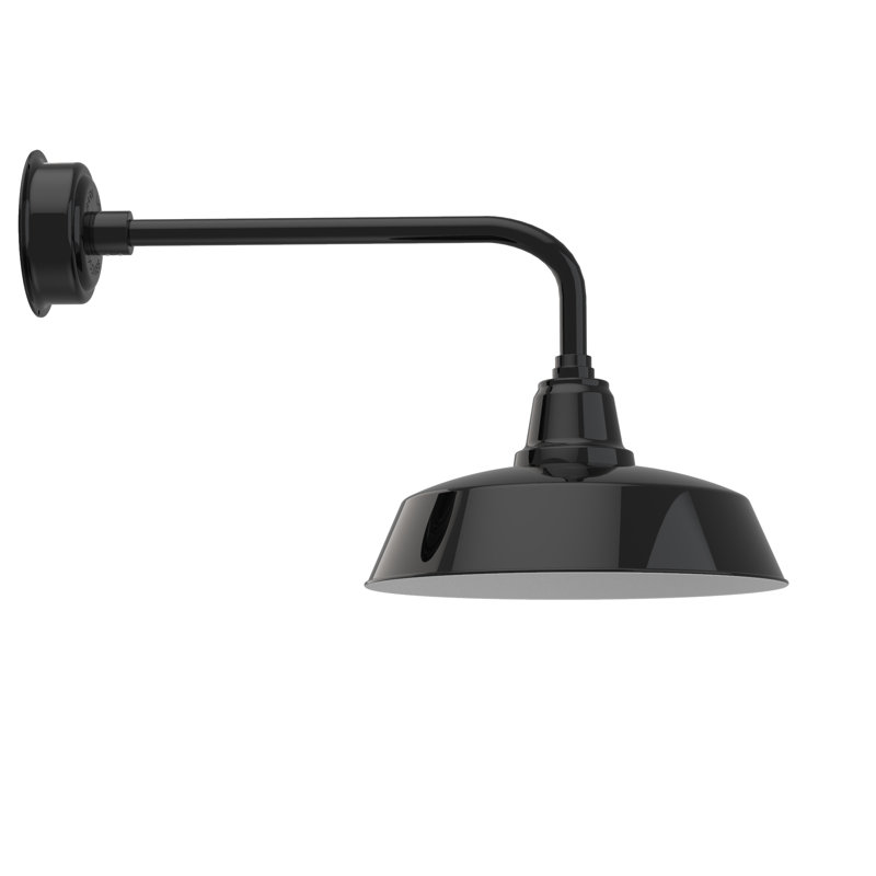 Luminaire de grange d’extérieur à del Vandervliet, Noir, 15.125" H x 28.25" W x 10.25" D