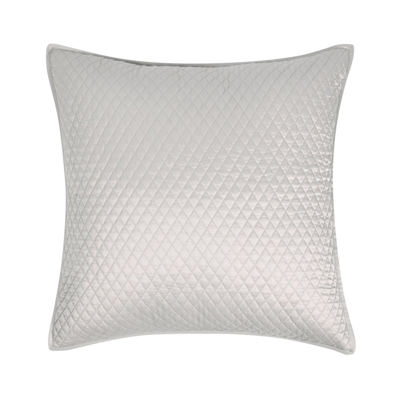 Winthrop Sateen Sham, Euro, Silver Gray