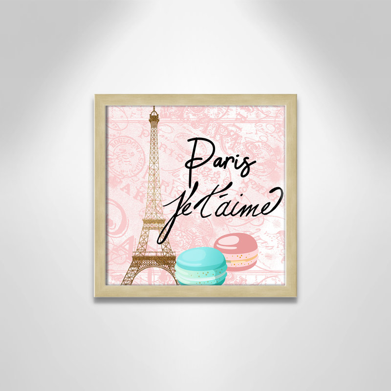 Bonjour paris 1, H 13 po x l 13 po x P 1,19 po, Cadre boîte champagne