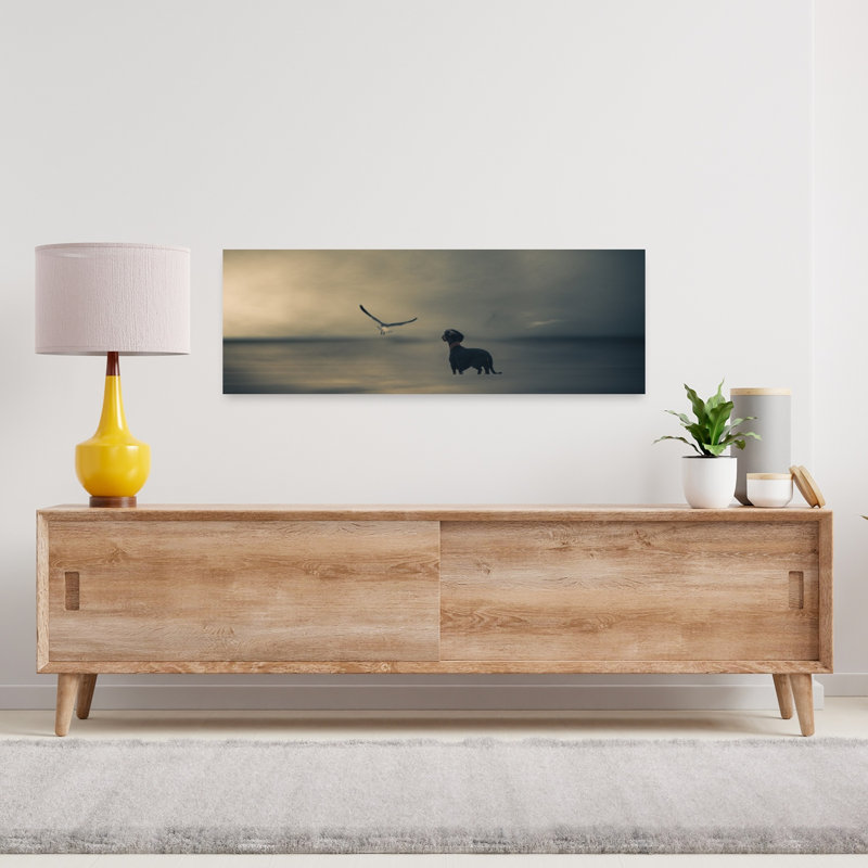 Dreamy Dachshund Seagull by Heike Willers - Wrapped Canvas Panoramic Print, 91.44 cm H x 30.48 cm W
