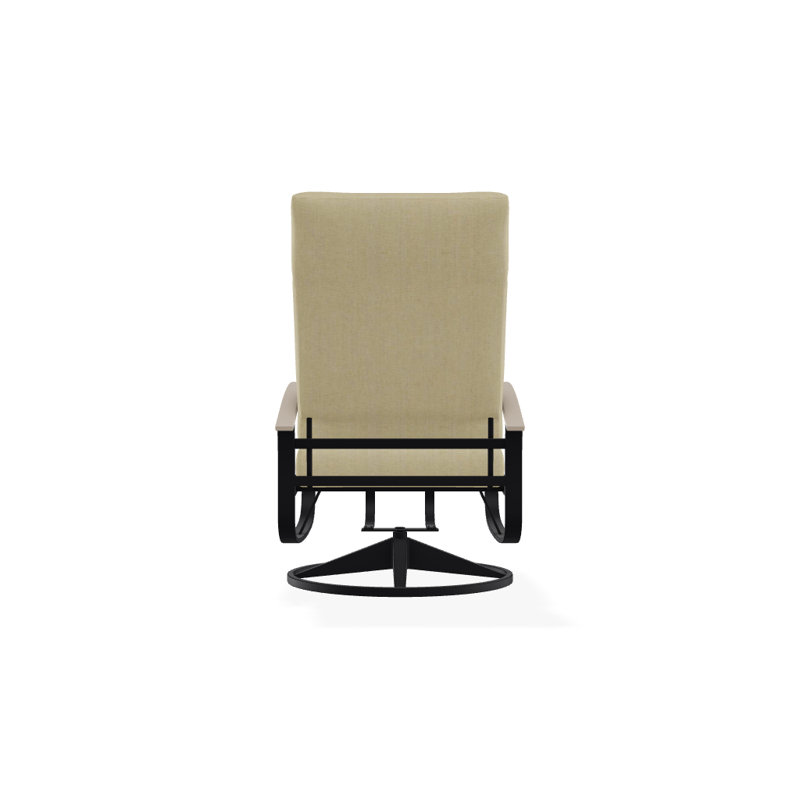 Chaise de patio pivotante avec coussins Askar, Sahara, Désert P60, Noir texturé