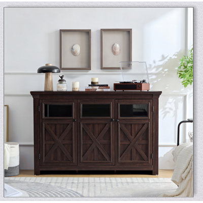 Farmhouse Sideboard Buffet Cabinet With Storage, Adjustable Shelf, Multi-Functional For Kitchen And Living Room, Rustic Design, Espresso Finish