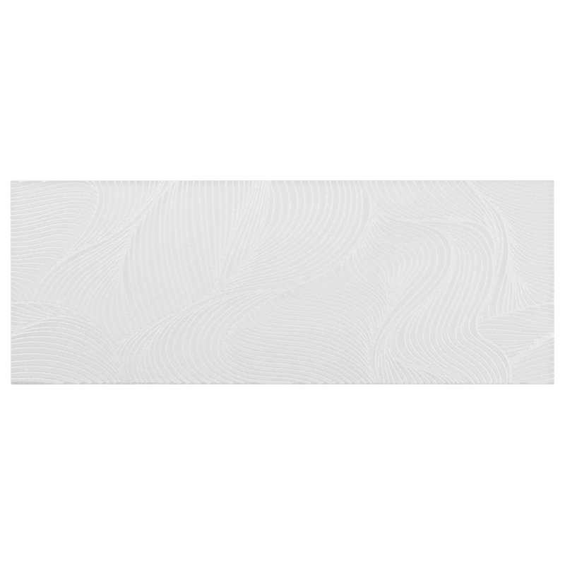 Sonya Waves 6x16 Frosted Glass Tile, Pearl White