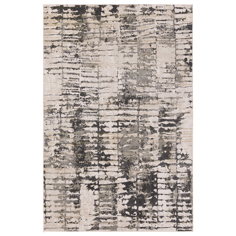 Malilla By Nikki Chu Quinn Elin Powerloomed Abstract Gray Area Rug, Rectangle 8'6" x 11'6"