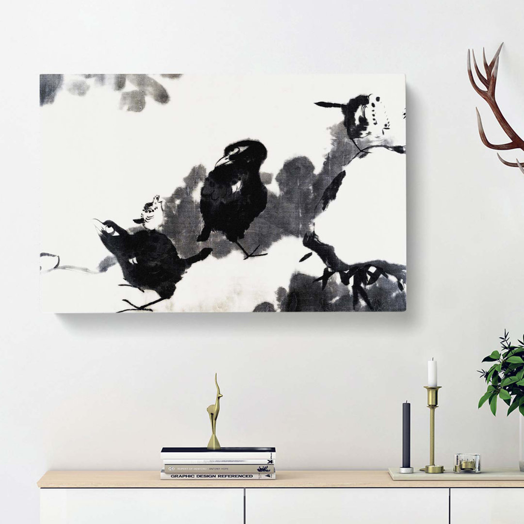 Birds in a Lotus Pond by Bada Shanren - Wrapped Canvas
