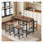 Charmaigne 5-Piece Modern Industrial Dining Set Bar Set | Compact Table & Stools with Space-Saving Design for Dining/Breakfast Nook-1215558365