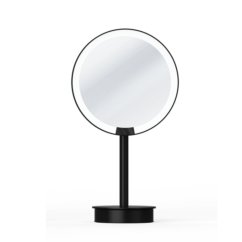 Spiegel Metal Lighted Mirror, Matte Black