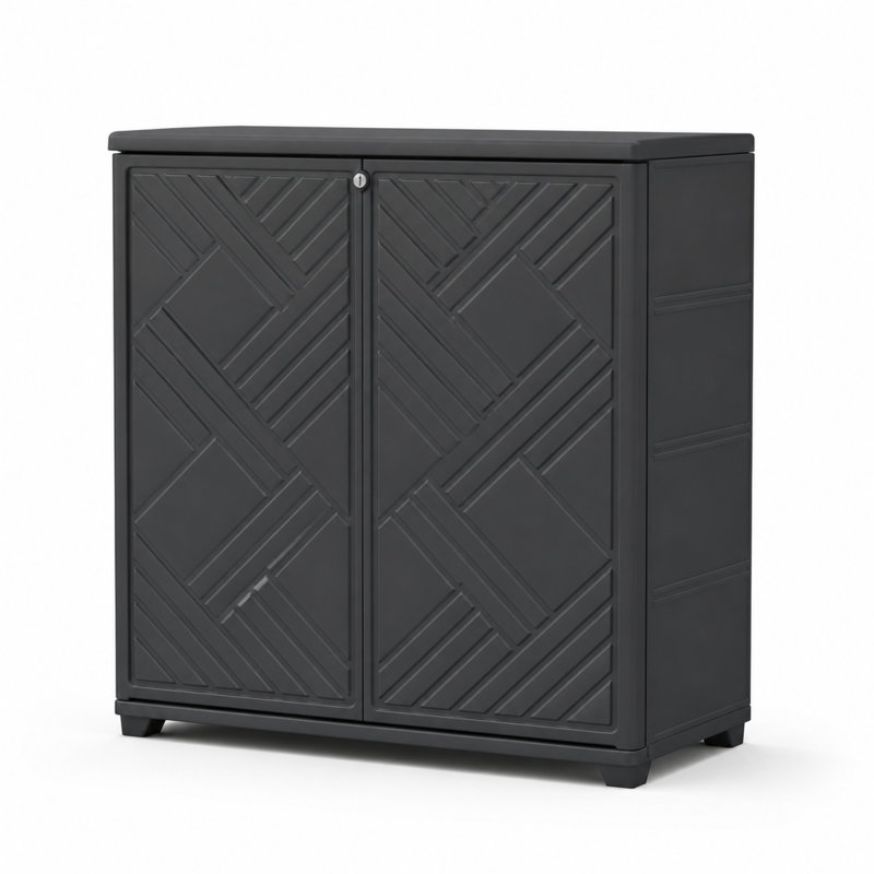Armoire de rangement extérieure en forme de losange d'une capacité de 200 gallons avec tablette réglable