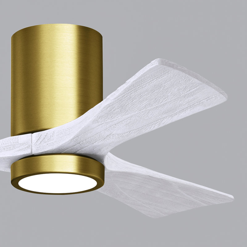 Irene LED Ceiling Fan, Brushed Brass, 42", Matte White