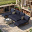 Canapé modulaire d'extérieur avec table basse et ensembles de conversation pour patio-196510026